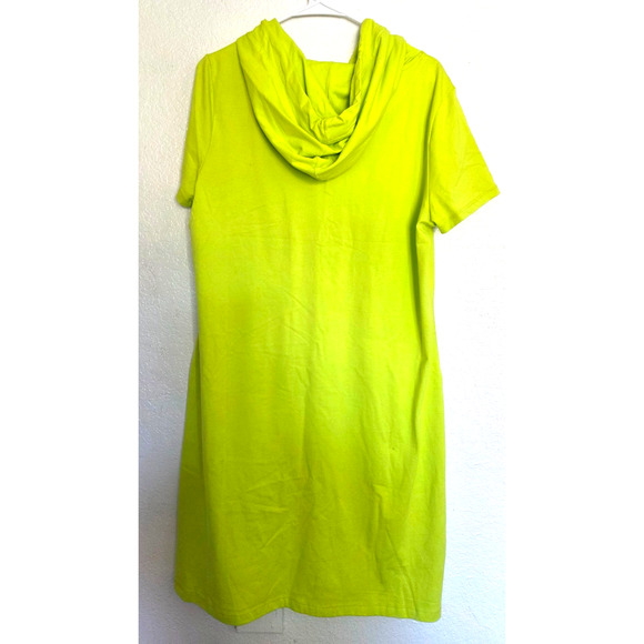 NEW, Calvin Klein Vestido con Capucha Talla XL Mujer | Verde Neón CK Brillan - Picture 2 of 5